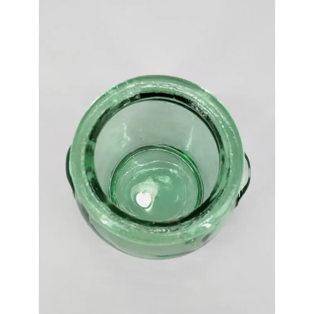 Green Embossed Kitchen Glass Storage Jar With Decorative Apples Cork Lid 7